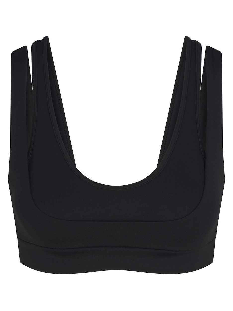 Nike Skims Matte Double Strap Scoop Bra Obsidian Xs S